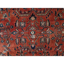 Load image into Gallery viewer, 8&#39;7&quot;x12&#39;3&quot; Copper Red, Antique Persian Sarouk, Full Pile And Soft, Shabby Chic, Sides And Ends Professionally Secured, Hand Knotted, 100% Wool, Oriental Rug FWR8208