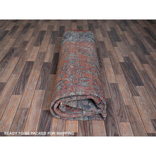 Load image into Gallery viewer, 8&#39;7&quot;x12&#39;3&quot; Copper Red, Antique Persian Sarouk, Full Pile And Soft, Shabby Chic, Sides And Ends Professionally Secured, Hand Knotted, 100% Wool, Oriental Rug FWR8208