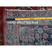 Load image into Gallery viewer, 8&#39;7&quot;x12&#39;3&quot; Copper Red, Antique Persian Sarouk, Full Pile And Soft, Shabby Chic, Sides And Ends Professionally Secured, Hand Knotted, 100% Wool, Oriental Rug FWR8208