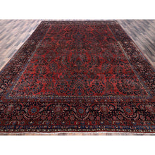 Load image into Gallery viewer, 10&#39;3&quot;x13&#39;9&quot; Blush Red, Antique Persian Sarouk, Full Pile And Soft, Sides And Ends Professionally Secured, Hand Knotted, 100% Wool, Oriental Rug FWR8214