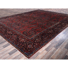 Load image into Gallery viewer, 10&#39;3&quot;x13&#39;9&quot; Blush Red, Antique Persian Sarouk, Full Pile And Soft, Sides And Ends Professionally Secured, Hand Knotted, 100% Wool, Oriental Rug FWR8214