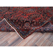 Load image into Gallery viewer, 10&#39;3&quot;x13&#39;9&quot; Blush Red, Antique Persian Sarouk, Full Pile And Soft, Sides And Ends Professionally Secured, Hand Knotted, 100% Wool, Oriental Rug FWR8214
