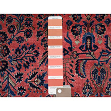 Load image into Gallery viewer, 10&#39;3&quot;x13&#39;9&quot; Blush Red, Antique Persian Sarouk, Full Pile And Soft, Sides And Ends Professionally Secured, Hand Knotted, 100% Wool, Oriental Rug FWR8214