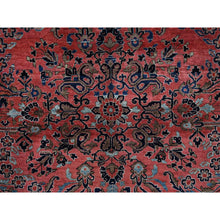 Load image into Gallery viewer, 10&#39;3&quot;x13&#39;9&quot; Blush Red, Antique Persian Sarouk, Full Pile And Soft, Sides And Ends Professionally Secured, Hand Knotted, 100% Wool, Oriental Rug FWR8214