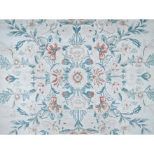 Load image into Gallery viewer, 9&#39;x11&#39;9&quot; Daisy White, Washed Out, Aubusson Design, Pak Persian, 300 Kpsi, 100% Wool, Hand Knotted, Oriental Rug FWR8220