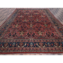 Load image into Gallery viewer, 11&#39;3&quot;x14&#39;5&quot; Crimson Red, Antique Persian Bijar Garus, Even Wear, Clean, Sides And Ends Professionally Secured, Hand Knotted, 100% Wool, Oriental Rug FWR8238