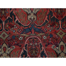Load image into Gallery viewer, 11&#39;3&quot;x14&#39;5&quot; Crimson Red, Antique Persian Bijar Garus, Even Wear, Clean, Sides And Ends Professionally Secured, Hand Knotted, 100% Wool, Oriental Rug FWR8238