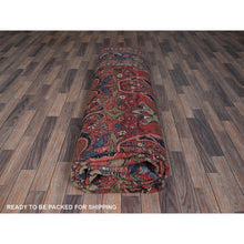 Load image into Gallery viewer, 11&#39;3&quot;x14&#39;5&quot; Crimson Red, Antique Persian Bijar Garus, Even Wear, Clean, Sides And Ends Professionally Secured, Hand Knotted, 100% Wool, Oriental Rug FWR8238