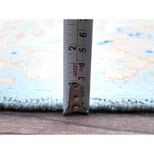 Load image into Gallery viewer, 12&#39;x12&#39; Baby Blue, Antique Persian Kerman, Even Wear, Clean And Soft, Sides And Ends Professionally Secured, Hand Knotted, 100% Wool, Square, Oriental Rug FWR8244