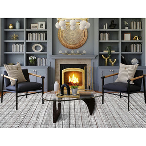 12'6"x15' Porcelain White, Moroccan Weave With Box Design, Textured Pile, Tone On Tone, Undyed Natural Wool, Hand Knotted, Oversized, Oriental Rug FWR8250