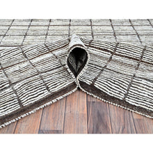 Load image into Gallery viewer, 12&#39;6&quot;x15&#39; Porcelain White, Moroccan Weave With Box Design, Textured Pile, Tone On Tone, Undyed Natural Wool, Hand Knotted, Oversized, Oriental Rug FWR8250