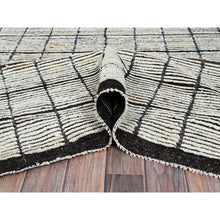 Load image into Gallery viewer, 8&#39;4&quot;x9&#39;10&quot; Vista White, Moroccan Weave With Box Design, Textured Pile, Tone On Tone, Undyed Natural Wool, Hand Knotted, Oriental Rug FWR8262