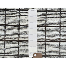 Load image into Gallery viewer, 8&#39;9&quot;x9&#39;10&quot; Daisy White, Moroccan Weave With Box Design, Textured Pile, Tone On Tone, Undyed Natural Wool, Hand Knotted, Squarish, Oriental Rug FWR8268