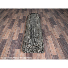 Load image into Gallery viewer, 8&#39;9&quot;x9&#39;10&quot; Daisy White, Moroccan Weave With Box Design, Textured Pile, Tone On Tone, Undyed Natural Wool, Hand Knotted, Squarish, Oriental Rug FWR8268