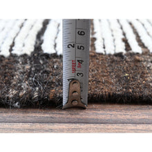 Load image into Gallery viewer, 8&#39;9&quot;x9&#39;10&quot; Daisy White, Moroccan Weave With Box Design, Textured Pile, Tone On Tone, Undyed Natural Wool, Hand Knotted, Squarish, Oriental Rug FWR8268