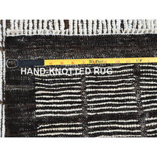 Load image into Gallery viewer, 8&#39;9&quot;x9&#39;10&quot; Daisy White, Moroccan Weave With Box Design, Textured Pile, Tone On Tone, Undyed Natural Wool, Hand Knotted, Squarish, Oriental Rug FWR8268