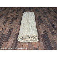 Load image into Gallery viewer, 9&#39;1&quot;x12&#39; Chiffon White, Moroccan Weave With Box Design, Textured Pile, Tone On Tone, Undyed Natural Wool, Hand Knotted, Oriental Rug FWR8274