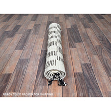 Load image into Gallery viewer, 2&#39;10&quot;x4&#39;9&quot; Chocolate Brown And Ivory, Moroccan Weave With Box Design, Textured Pile, Tone On Tone, Undyed Natural Wool, Hand Knotted, Oriental Rug FWR8280
