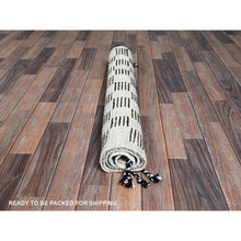 Load image into Gallery viewer, 2&#39;10&quot;x4&#39;10&quot; Chocolate Brown And Ivory, Moroccan Weave With Squares Design, Tone On Tone, Textured Pile, Undyed Natural Wool, Hand Knotted, Oriental Rug FWR8286