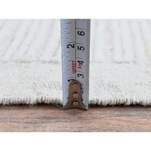 Load image into Gallery viewer, 3&#39;x5&#39; Alabaster White, Moroccan Weave With Grid Design, Tone On Tone, Undyed Natural Wool, Textured Pile, Hand Knotted, Oriental Rug FWR8292