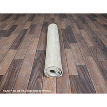 Load image into Gallery viewer, 3&#39;x5&#39; Chiffon White, Moroccan Weave With Box Design, Textured Pile, Tone On Tone, Undyed Natural Wool, Hand Knotted, Oriental Rug FWR8298