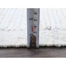 Load image into Gallery viewer, 2&#39;4&quot;x3&#39; Alabaster White, Hand Knotted, Moroccan Weave With Box Design, Textured Pile, Tone On Tone, Undyed Natural Wool, Mat, Sample, Oriental Rug FWR8322