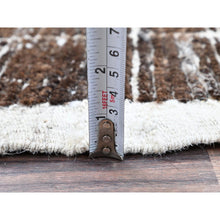 Load image into Gallery viewer, 2&#39;1&quot;x2&#39;7&quot; Chocolate Brown, Moroccan Weave with Grid Design, Textured Pile, Tone on Tone, Undyed Natural Wool, Hand Knotted, Sample, Mat, Oriental Rug FWR8328