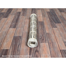 Load image into Gallery viewer, 2&#39;1&quot;x2&#39;7&quot; Chocolate Brown, Moroccan Weave With Box Design, Textured Pile, Undyed Natural Wool, Tone On Tone, Hand Knotted, Sample, Mat, Oriental Rug FWR8334