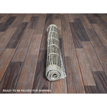 Load image into Gallery viewer, 2&#39;1&quot;x2&#39;8&quot; Chocolate Brown, Moroccan Weave With Grid Design, Textured Pile, Tone On Tone, Undyed Natural Wool, Hand Knotted, Mat, Sample, Oriental Rug FWR8340