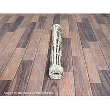 Load image into Gallery viewer, 2&#39;3&quot;x2&#39;8&quot; Chocolate Brown, Moroccan Weave With Grid Design, Textured Pile, Tone On Tone, Undyed Natural Wool, Hand Knotted, Sample, Mat, Oriental Rug FWR8346