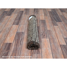 Load image into Gallery viewer, 2&#39;1&quot;x2&#39;8&quot; Daisy White, Moroccan Weave With Grid Design, Textured Pile, Tone On Tone, Undyed Natural Wool, Hand Knotted, Mat, Sample, Oriental Rug FWR8352