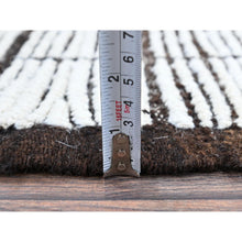 Load image into Gallery viewer, 2&#39;1&quot;x3&#39; Vista White, Moroccan Weave With Box Design, Tone On Tone, Textured Pile, Undyed Natural Wool, Hand Knotted, Sample, Mat, Oriental Rug FWR8358