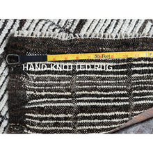 Load image into Gallery viewer, 2&#39;1&quot;x3&#39; Vista White, Moroccan Weave With Box Design, Tone On Tone, Textured Pile, Undyed Natural Wool, Hand Knotted, Sample, Mat, Oriental Rug FWR8358