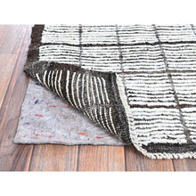 Load image into Gallery viewer, 2&#39;1&quot;x2&#39;10&quot; Cotton White, Moroccan Weave With Grid Design, Textured Pile, Undyed Natural Wool, Hand Knotted, Tone On Tone, Mat, Sample, Oriental Rug FWR8364