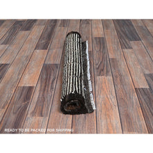 Load image into Gallery viewer, 2&#39;1&quot;x2&#39;10&quot; Cotton White, Moroccan Weave With Grid Design, Textured Pile, Undyed Natural Wool, Hand Knotted, Tone On Tone, Mat, Sample, Oriental Rug FWR8364