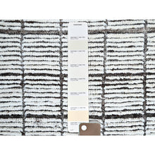 Load image into Gallery viewer, 2&#39;1&quot;x3&#39; Brilliant White, Moroccan Weave With Box Design, Textured Pile, Tone On Tone, Undyed Natural Wool, Hand Knotted, Mat, Sample, Oriental Rug FWR8370