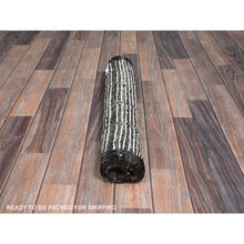 Load image into Gallery viewer, 2&#39;1&quot;x3&#39; Brilliant White, Moroccan Weave With Box Design, Textured Pile, Tone On Tone, Undyed Natural Wool, Hand Knotted, Mat, Sample, Oriental Rug FWR8370