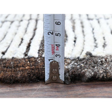Load image into Gallery viewer, 2&#39;1&quot;x3&#39; Brilliant White, Moroccan Weave With Box Design, Textured Pile, Tone On Tone, Undyed Natural Wool, Hand Knotted, Mat, Sample, Oriental Rug FWR8370