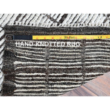 Load image into Gallery viewer, 2&#39;1&quot;x3&#39; Brilliant White, Moroccan Weave With Box Design, Textured Pile, Tone On Tone, Undyed Natural Wool, Hand Knotted, Mat, Sample, Oriental Rug FWR8370