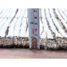 Load image into Gallery viewer, 2&#39;1&quot;x2&#39;8&quot; Vista White, Tone On Tone, Moroccan Weave With Box Design, Textured Pile, Undyed Natural Wool, Hand Knotted, Mat, Sample, Oriental Rug FWR8376