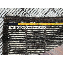 Load image into Gallery viewer, 2&#39;1&quot;x2&#39;8&quot; Vista White, Tone On Tone, Moroccan Weave With Box Design, Textured Pile, Undyed Natural Wool, Hand Knotted, Mat, Sample, Oriental Rug FWR8376