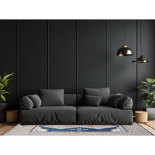 Load image into Gallery viewer, 5&#39;x6&#39;10&quot; Yale Blue, Anatolian Village Inspired With Geometric Design, 100% Wool, Cropped Low, Zero Pile, Hand Knotted, Oriental Rug FWR8496