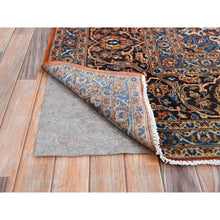 Load image into Gallery viewer, 9&#39;8&quot;x12&#39;8&quot; Cinnabar Red, Hand Knotted, Soft And Shiny Wool, Natural Dyes, Persian Kashan, Centre Geometric Element And Broad Borders, Vintage Oriental Rug FWR858