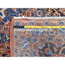 Load image into Gallery viewer, 9&#39;8&quot;x12&#39;8&quot; Cinnabar Red, Hand Knotted, Soft And Shiny Wool, Natural Dyes, Persian Kashan, Centre Geometric Element And Broad Borders, Vintage Oriental Rug FWR858