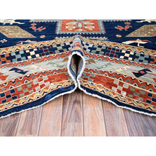 Load image into Gallery viewer, 9&#39;10&quot;x13&#39;7&quot; Astros Navy Blue, Armenian Inspired Caucasian Design, 200 Kpsi, Hand Knotted With Small Bird Figurines, Velvety Wool, Densely Woven Vegetable Dyes Oriental Rug FWR864