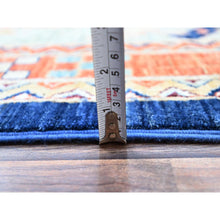 Load image into Gallery viewer, 9&#39;10&quot;x13&#39;7&quot; Astros Navy Blue, Armenian Inspired Caucasian Design, 200 Kpsi, Hand Knotted With Small Bird Figurines, Velvety Wool, Densely Woven Vegetable Dyes Oriental Rug FWR864