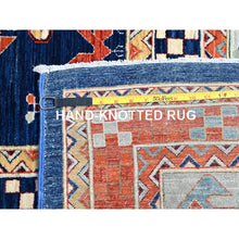 Load image into Gallery viewer, 9&#39;10&quot;x13&#39;7&quot; Astros Navy Blue, Armenian Inspired Caucasian Design, 200 Kpsi, Hand Knotted With Small Bird Figurines, Velvety Wool, Densely Woven Vegetable Dyes Oriental Rug FWR864