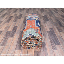 Load image into Gallery viewer, 7&#39;10&quot;x9&#39;4&quot; Sailor Blue, Velvety Wool, Densely Woven, Small Bird Figurines, 200 Kpsi, Hand Knotted, Natural Dyes, Armenian Inspired Caucasian Design, Oriental Rug FWR936