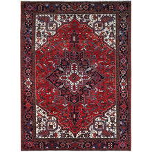 Load image into Gallery viewer, 8&#39;x11&#39;2&quot; Venetian Red With Centre Floral Motif, Densely Woven, Ends Professionally Secured, Velvety Wool, Hand Knotted, Vegetable Dyes, Cleaned, Good Condition, Old Persian Heriz, Oriental Rug Sh160 FWR960