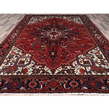 Load image into Gallery viewer, 8&#39;x11&#39;2&quot; Venetian Red With Centre Floral Motif, Densely Woven, Ends Professionally Secured, Velvety Wool, Hand Knotted, Vegetable Dyes, Cleaned, Good Condition, Old Persian Heriz, Oriental Rug Sh160 FWR960